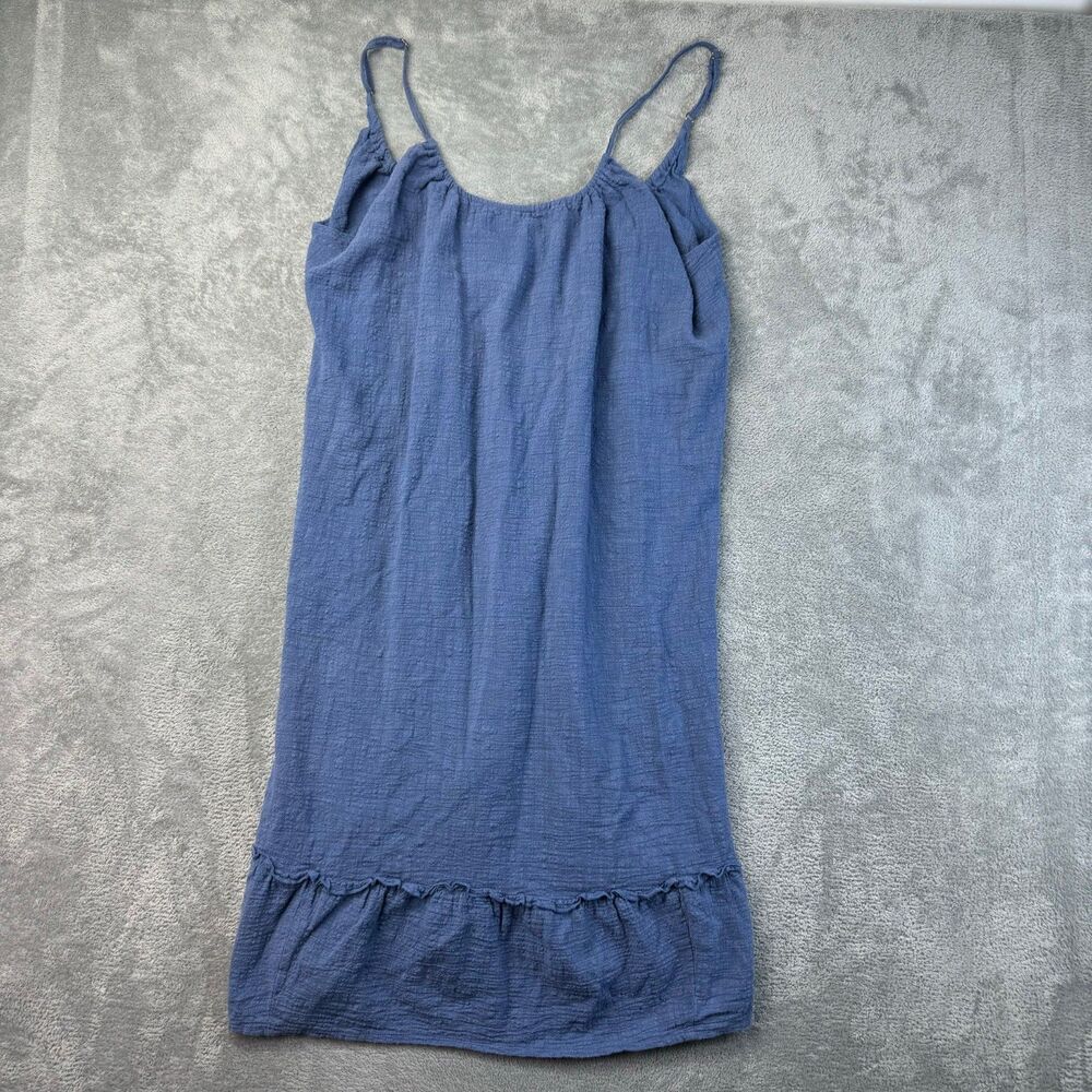 Kona Sol Cover Up Dress Women's Large Blue Midi Beach Pool Stretch Lounge Casual